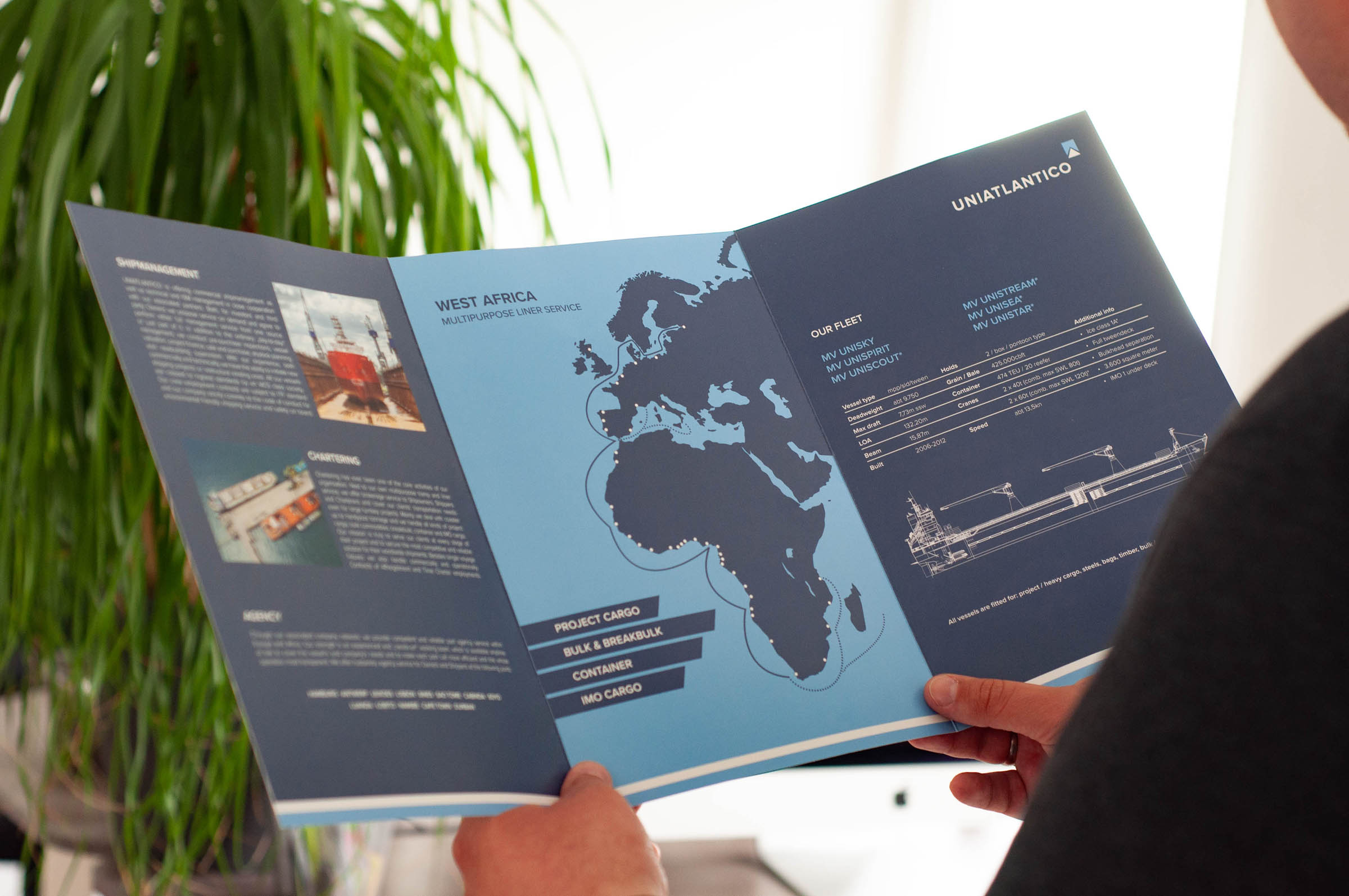 Printwerbemittel für Shipping-Spedition — Printmedien