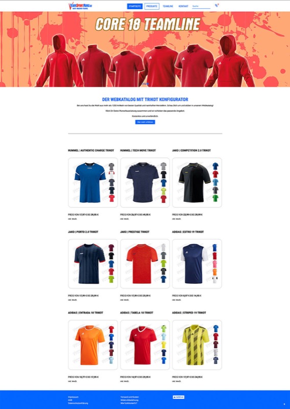 Onlineshop im Bereich Sport und Freizeit