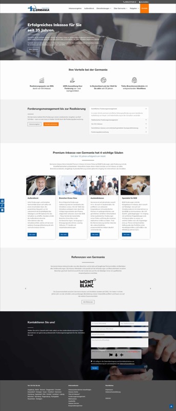 Webdesign für ein Inkasso Unternehmen