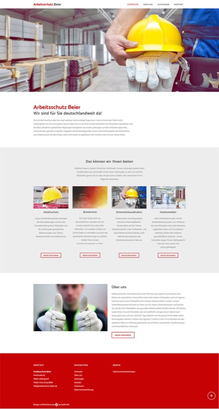 Webdesign im Bereich Arbeitsschutz und Sicherheit