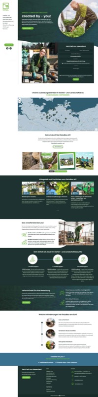 Moderne Landingpage für einen Garten- & Landschaftsbauer in MV