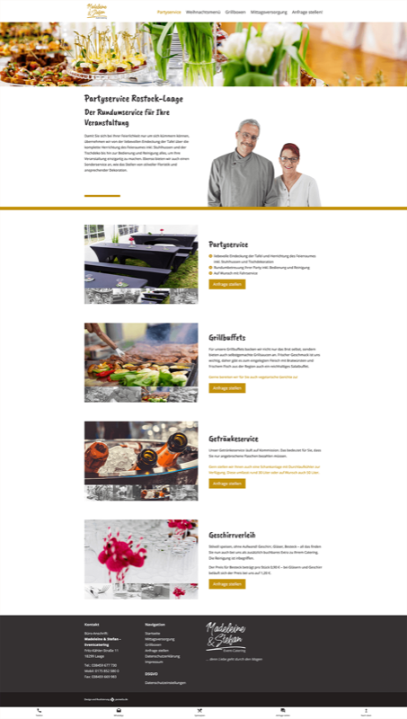 Webdesign für einen regionalen Partyservice
