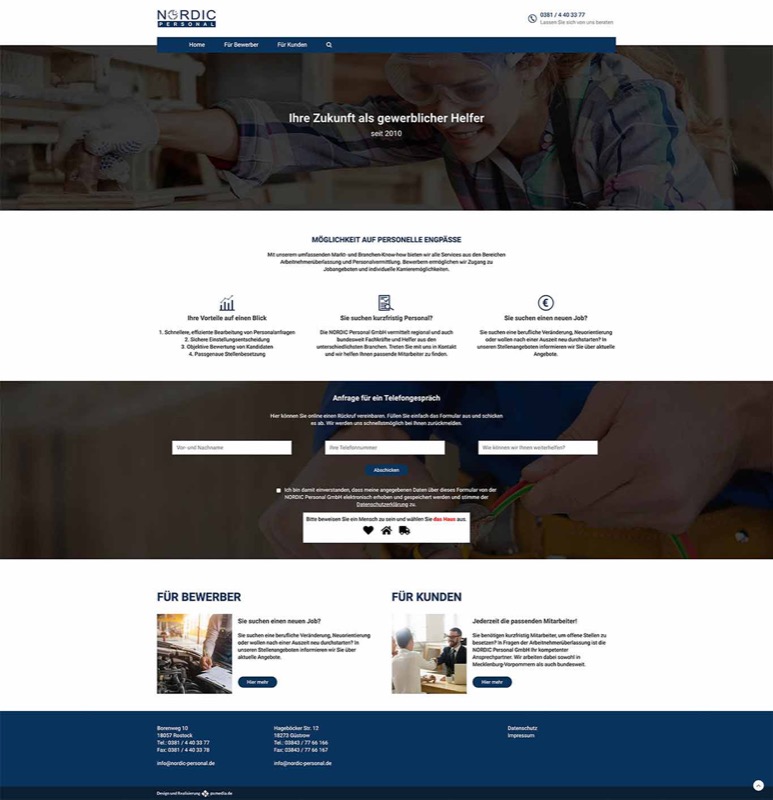 Webdesign für eine Jobvermittlung