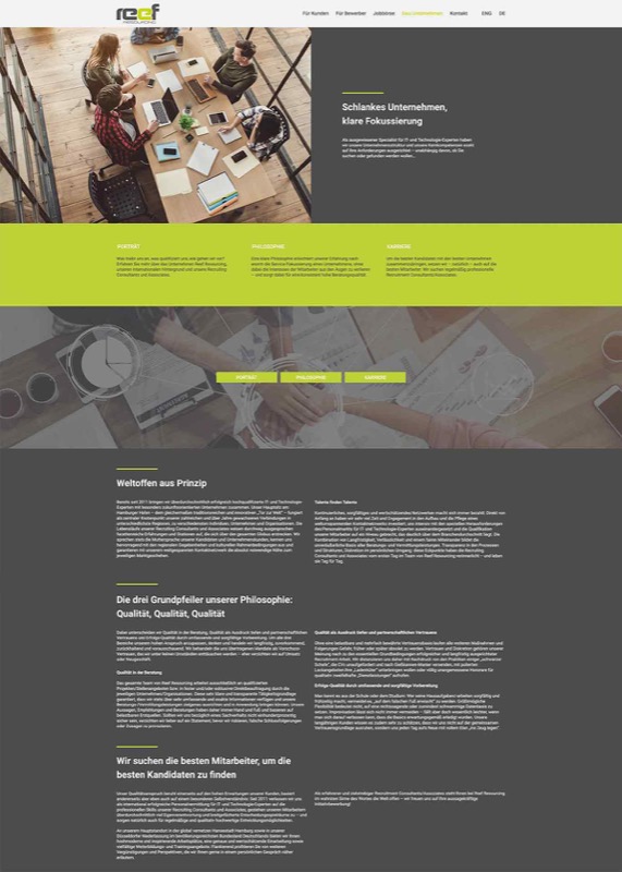 Webdesign für eine internationale Jobvermittlung