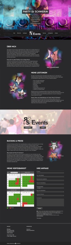 Webdesign für einen DJ und Eventplaner aus Schwerin