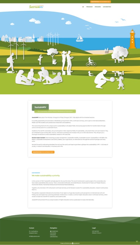 Moderne Webseite für SustainMV